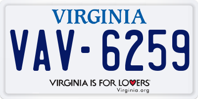 VA license plate VAV6259