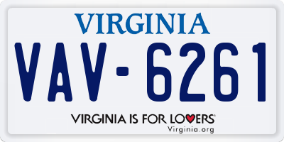 VA license plate VAV6261