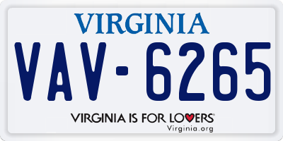 VA license plate VAV6265