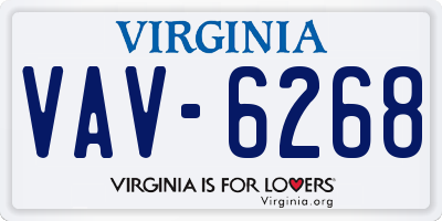 VA license plate VAV6268