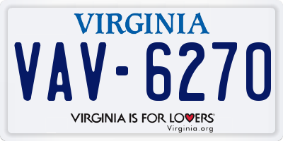 VA license plate VAV6270