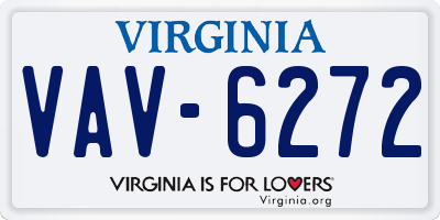 VA license plate VAV6272