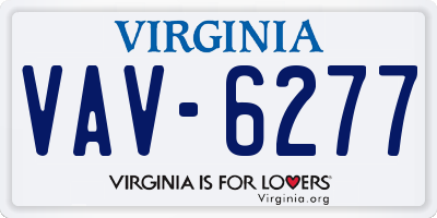 VA license plate VAV6277