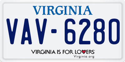 VA license plate VAV6280