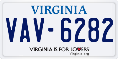 VA license plate VAV6282