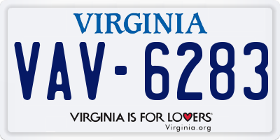 VA license plate VAV6283