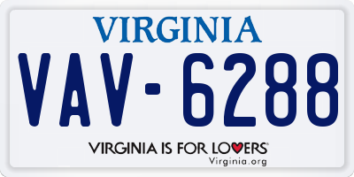 VA license plate VAV6288