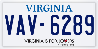 VA license plate VAV6289