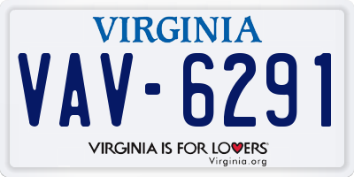 VA license plate VAV6291