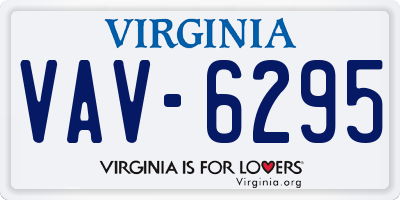 VA license plate VAV6295