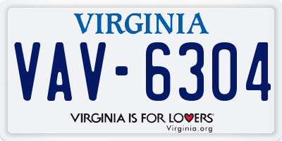 VA license plate VAV6304