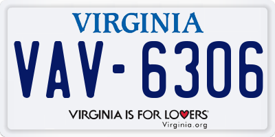 VA license plate VAV6306