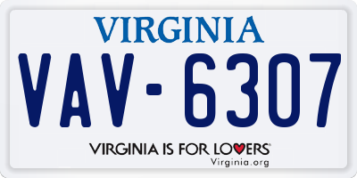 VA license plate VAV6307