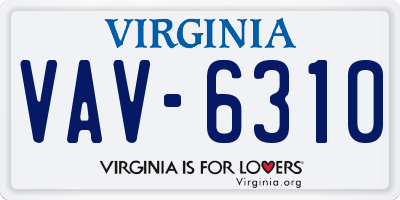VA license plate VAV6310