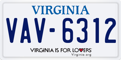VA license plate VAV6312