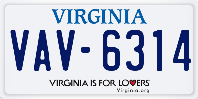 VA license plate VAV6314