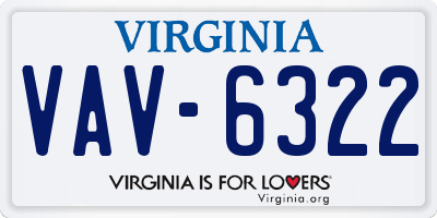 VA license plate VAV6322