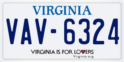 VA license plate VAV6324