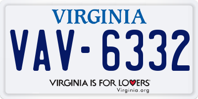 VA license plate VAV6332