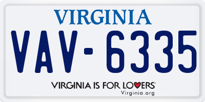 VA license plate VAV6335