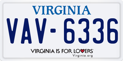 VA license plate VAV6336