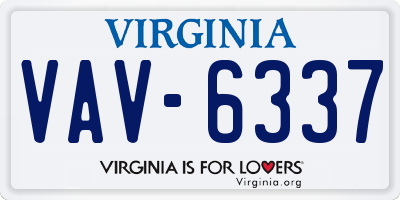 VA license plate VAV6337