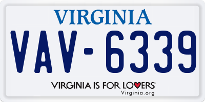 VA license plate VAV6339