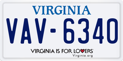 VA license plate VAV6340