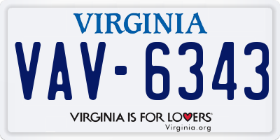 VA license plate VAV6343