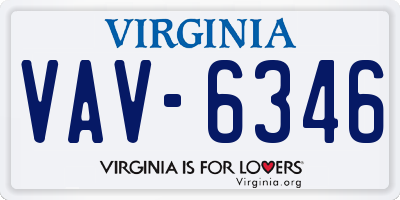 VA license plate VAV6346