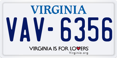VA license plate VAV6356