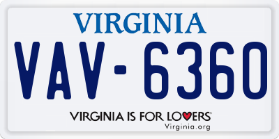 VA license plate VAV6360