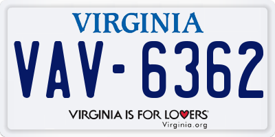VA license plate VAV6362