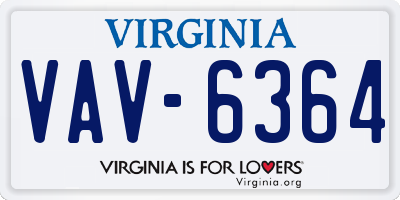 VA license plate VAV6364