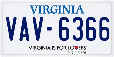 VA license plate VAV6366