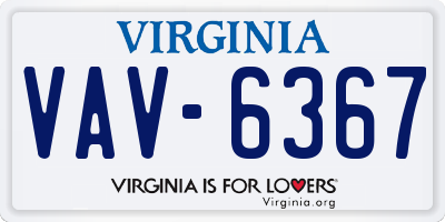 VA license plate VAV6367