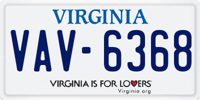 VA license plate VAV6368
