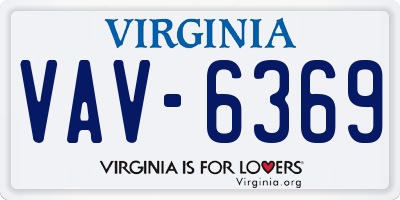 VA license plate VAV6369