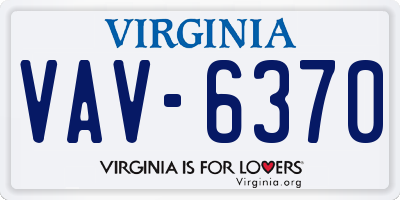 VA license plate VAV6370