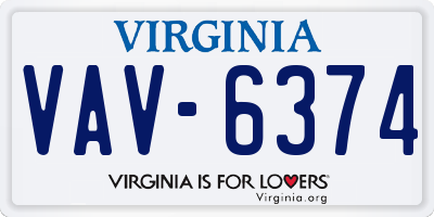 VA license plate VAV6374
