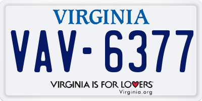 VA license plate VAV6377