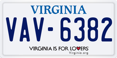 VA license plate VAV6382