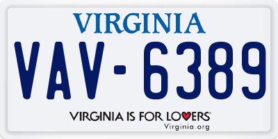 VA license plate VAV6389