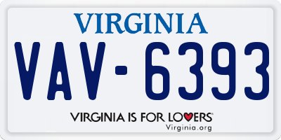 VA license plate VAV6393
