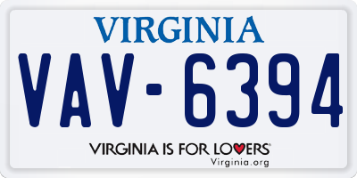 VA license plate VAV6394