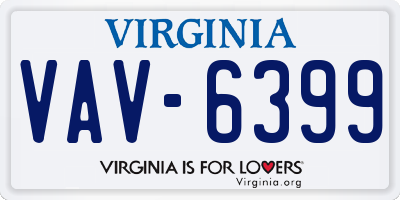 VA license plate VAV6399