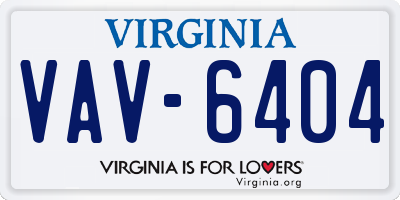 VA license plate VAV6404