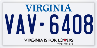 VA license plate VAV6408