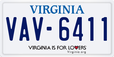 VA license plate VAV6411