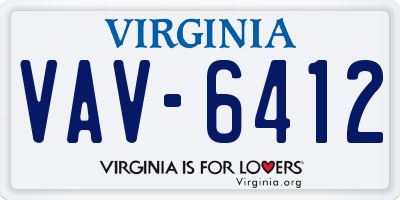 VA license plate VAV6412